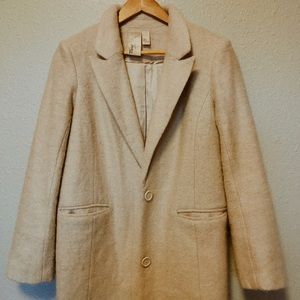 Longline wool camel / cream over coat